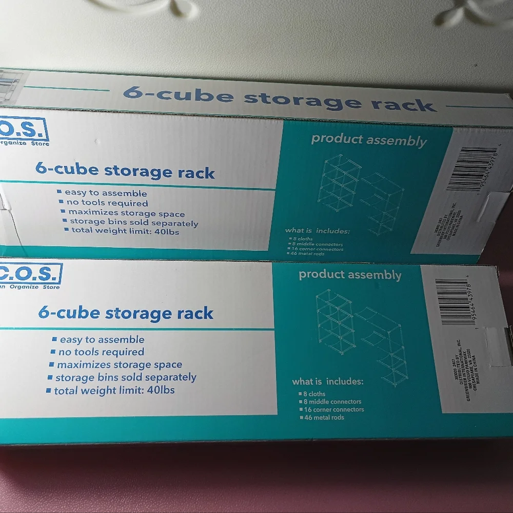 Set of Two Six Cubic Cube Storage Racks